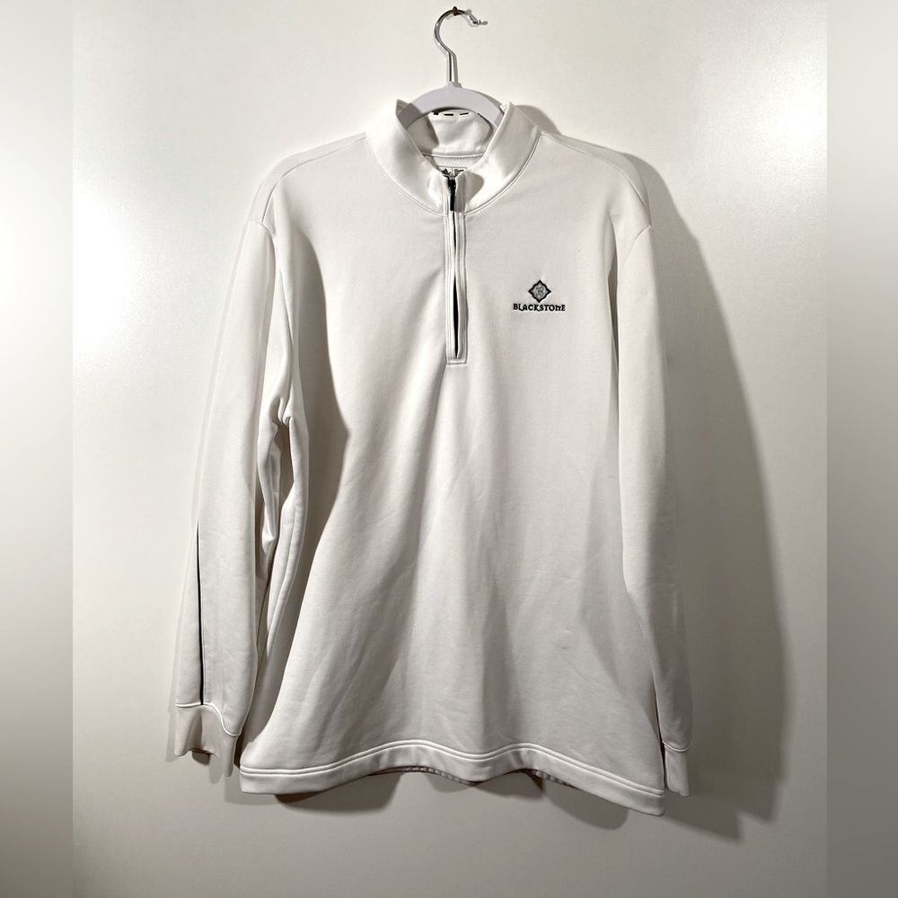 Adidas BlackStone Golf Pullover White Sz XL half zip sweatshirt Men's
